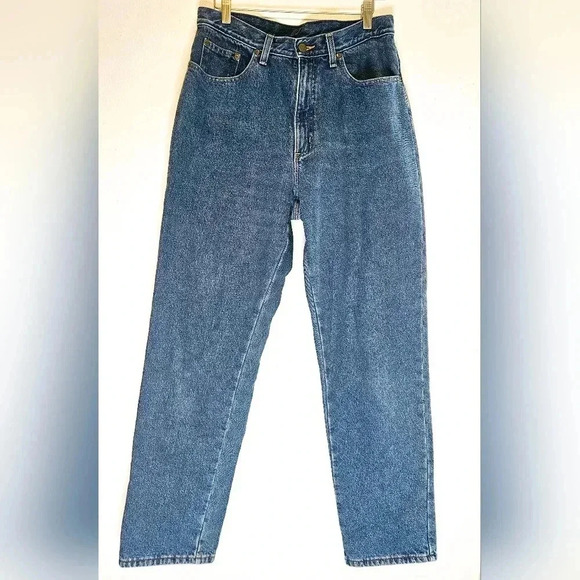 LL bean Vintage Double Relaxed Fit 100% Cotton Plaid Linning 12 US Tappered Jean - Picture 1 of 13